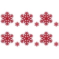 thumbnail image 1 of Naiovety Mantel individual con diseño de copos de nieve, color verde, ligero y apto para múltiples usos, ideal para Navidad, Pascua y Acción Mostrada Copo de nieve 12 piezas, 1 of 6