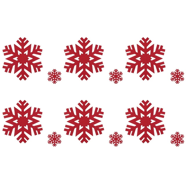 Naiovety Mantel individual con diseño de copos de nieve, color verde, ligero y apto para múltiples usos, ideal para Navidad, Pascua y Acción Mostrada Copo de nieve 12 piezas