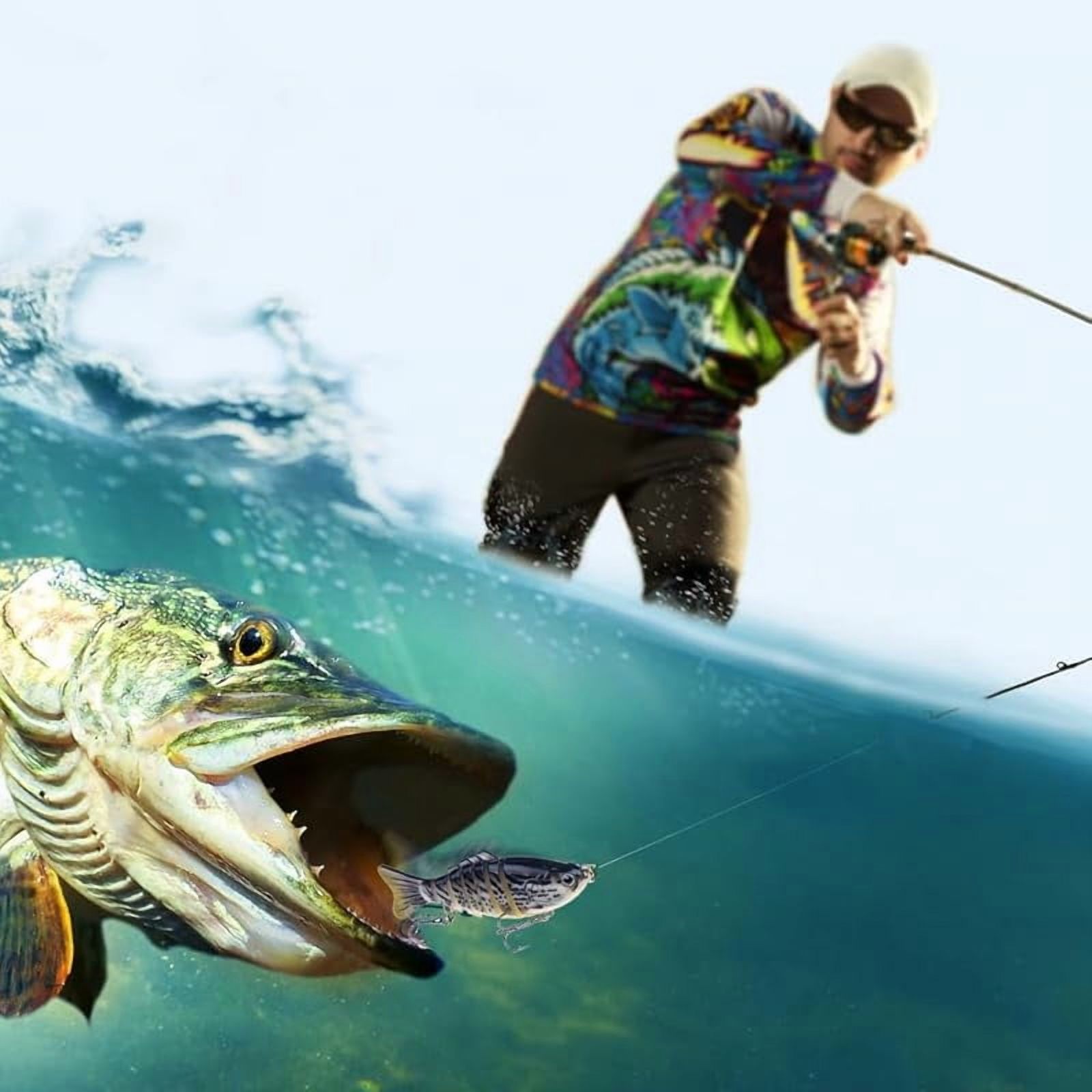 Robotic Fishing Lure Swimming Bait, 3D Swimming Bait for Freshwater Saltwater,Lifelike Fishing Lures Attracts Bass for Beginners Amateurs and Professionals