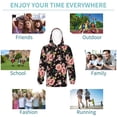 thumbnail image 5 of Fotbe Rose Flowers Pattern Youth Pullover Hooded Sweatshirt, Boys Hoodie, Kangaroo Pocket Hoodie for Kids Girls -X-Large, 5 of 6