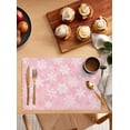 thumbnail image 2 of Pink Christmas Snowflake Placemats Set of 2 Winter Snowflake Abstract Art Heat Insulation Washable Place Mats, Rustic Non-Slip Table Mats for Dining Table Party Kitchen Decor,13x19 Inch, 2 of 4