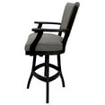 thumbnail image 3 of Classic Solid Wood Bar Stool 30" Seat - Mojave Gray Fabric - Black Frame, 3 of 3