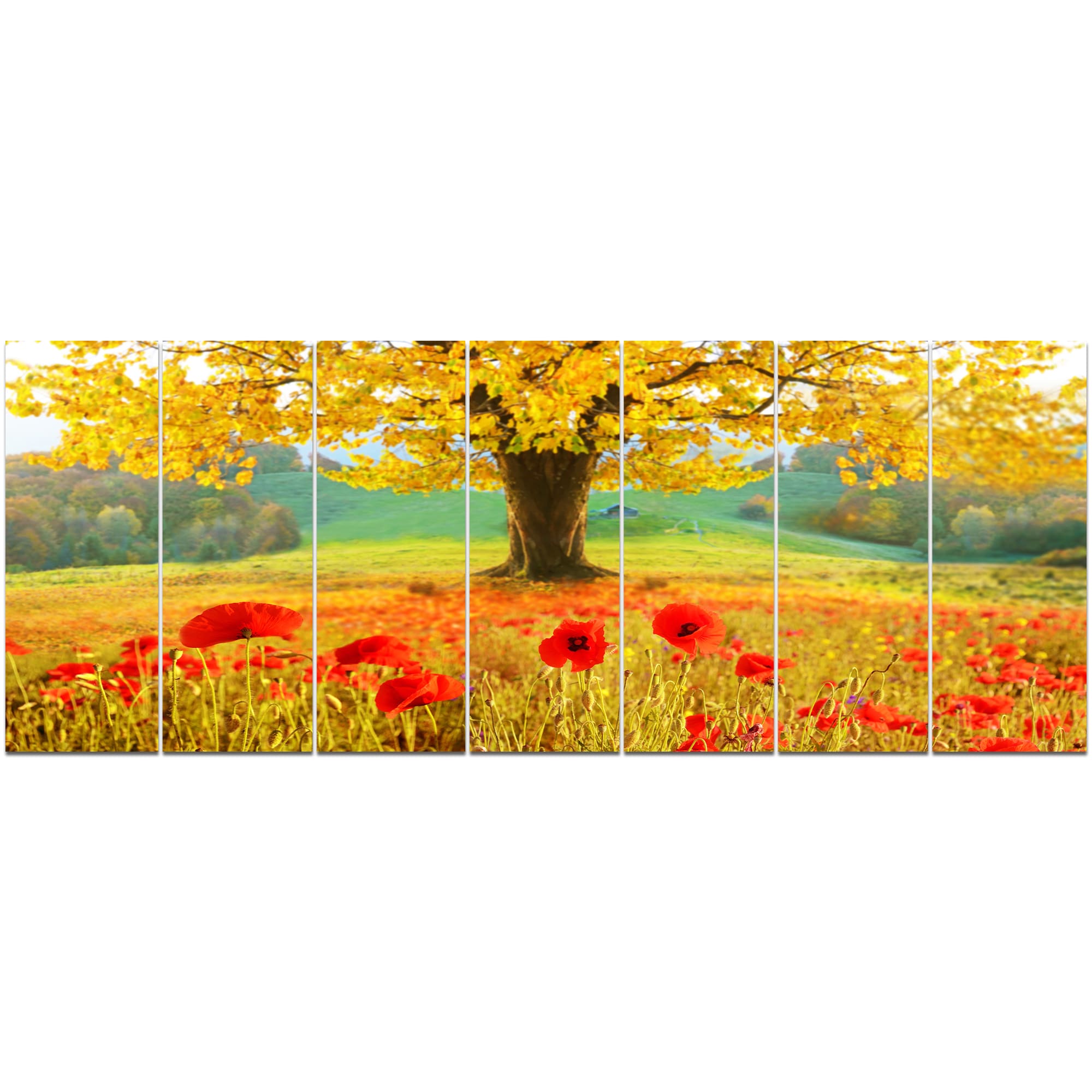 Designart 'Beautiful Autumn Yellow Tree ' Floral Canvas Art Print