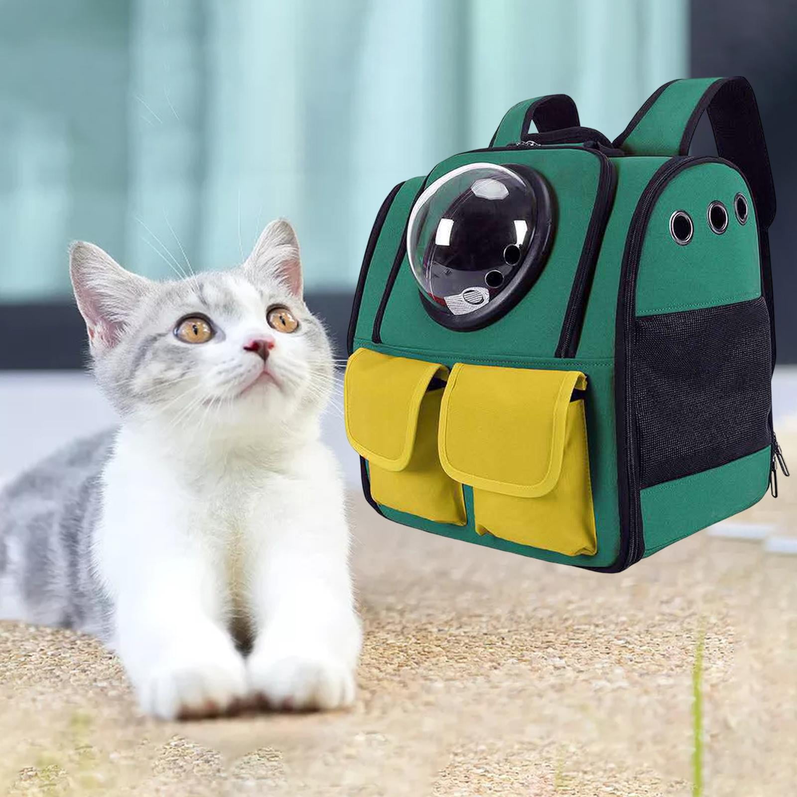 Bvdfgk Pet Carrier Backpack Dog Backpack Mesh Breathable Backpack Cat Dog Carrier Space Green