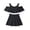 Black, variant on Shachafan Girls Ready Piece Swimwear For Girls With Ruffle Trim | Solid Bathing For Summer Two Piece Girls Bathing Suit