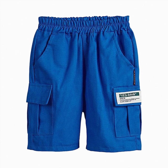Ymyiu Short pour Garçon pour Hommes, Évacuation de l'Humidité, devant Plat, Microfibre Extensible, Short de Performance, Taille 10-11 Ans (Bleu, 10-11 Ans)