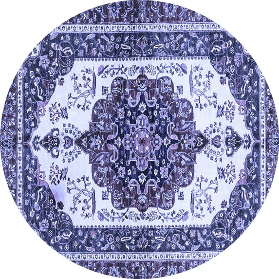 Ahgly Company Indoor Round Persian Blue Traditional Area Rugs, 8' Round