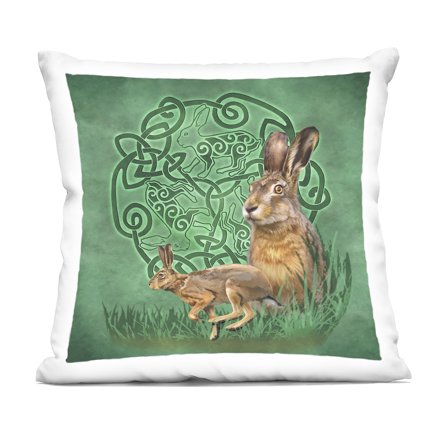 Stupell Industries Green Celtic Hare Decorative Printed Throw Pillow, 18 x 18