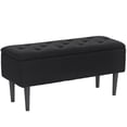 thumbnail image 1 of HOMCOM Ottoman with Storage & Wooden Legs, 57L Storage Ottoman, Black, 15", 1 of 10