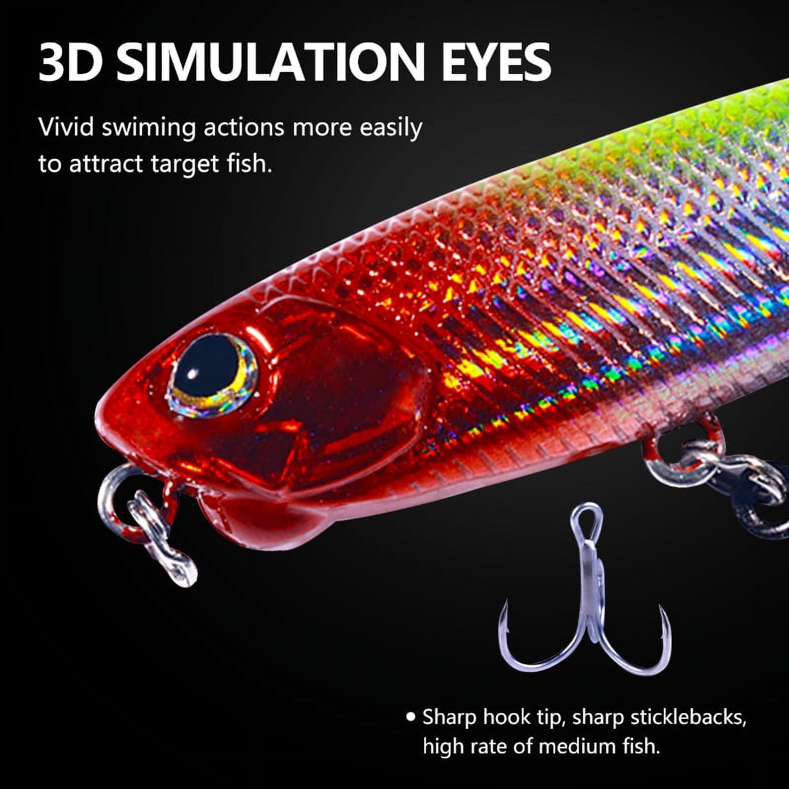 HENGJIA Fishing Lures, 8pcs Fishing Saltwater Popper Lures Topwater Fishing Lures Pencil Lures Sinking Hard Bait Pencil Popper Lure Fishing Lures Bass