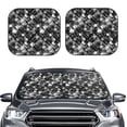 thumbnail image 2 of Windshield Sun Shade, Black And White Skulls Foldable Car Sun Shade Windshield For Front, 2 Pieces, 2 of 4