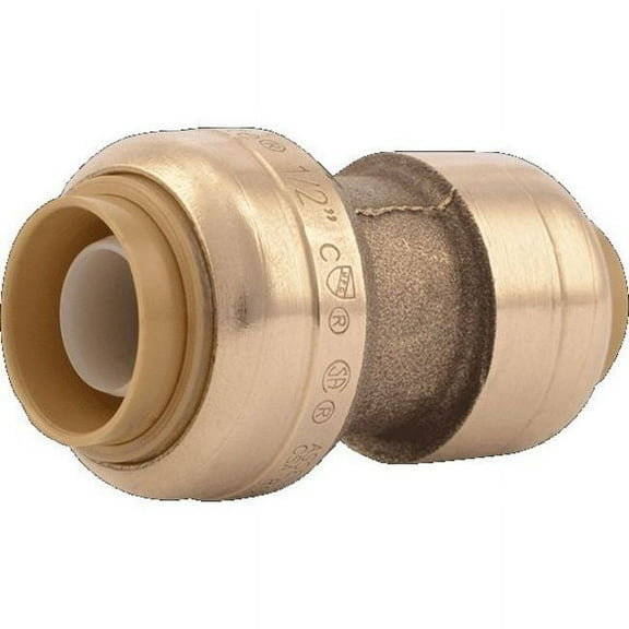 DZR Brass Reducing Coupling, 3/8" x 1/2" Tube Size Tan U009LF
