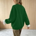 thumbnail image 4 of Maplenight Womens Crew Neck Sweatshirt Ruffle Cuff Long Sleeve Tops Regular Fit Casual Pullover Sweatshirts, 4 of 5