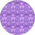 thumbnail image 1 of Ahgly Company Machine Washable Indoor Round Transitional Violet Purple Area Rugs, 4' Round, 1 of 7