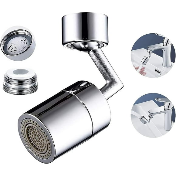 Faucet With Heilwiy Universal Splash Filter, 720 Swivel, Wide Angle Aerator, Dual