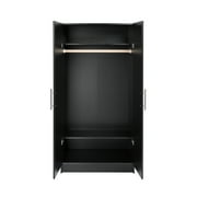 Prepac Elite Armoire Armoir Wardrobe Closet - Black 32W x 35H x 20D Cabinet for Functional Clothes Storage with Hanging Rail - BEW-3264