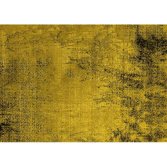 Ahgly Company Indoor Rectangle Oriental Yellow Industrial Area Rugs, 2' x 3'