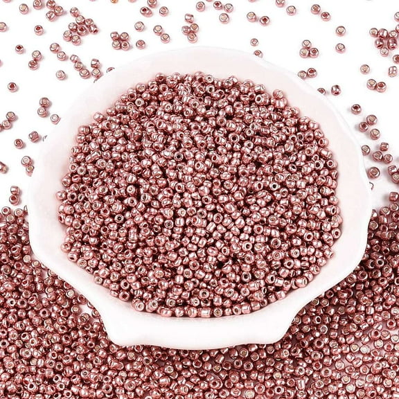 8/0 Glass Seed Beads Metallic Colours style Round Indian Red 8/0 3mm Hole: 1mm about 1111pcs/50g