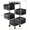 thumbnail image 6 of Kitchen Storage Cart Trolley on Wheels,Rotating Trolley, Kitchen Trolley,Fruit Basket Storage Container,Fruit Vegetable Metal Wire Shelf with Top Lid, 6 of 7