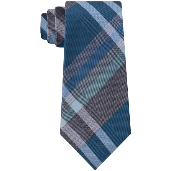 Kenneth Cole Cravate à Carreaux Auto-Nouée pour Hommes, Bleu, Taille Unique