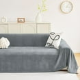 thumbnail image 2 of Couch Cover for Dogs, Boho Sofa Covers for 3 Cushion Couch Washable, Chenille Sofa Slipcover for Pets, Soft Loveseat Sectional Couch Throw Blankets with Tassels (Grey, 71x150 Inch), 2 of 7