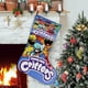 thumbnail image 1 of Critters Sonrientes Tema: Calcetines de Navidad, fino lino blanco para colgar en escaleras y chimenea, decoración navideña para el hogar, regalo de Navidad. 54cm × 38cm, 1 of 5