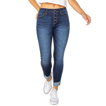 Celebrity Pink Women's Mid Rise Cropped Skinny Jeans