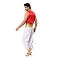 thumbnail image 2 of Aiihoo Mens Stain Gold Trim Open Front Vest Sleeveless Waistcoat+Harem Pants Outfit Burgundy&White 3XL, 2 of 7