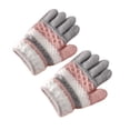 thumbnail image 1 of Kids Knit Split-Finger Gloves, Fleece Lined, 38 Years, Elastic Cuffs, Striped, 1 of 7
