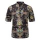 thumbnail image 2 of Camisa de lino de algodón de moda casual para hombres Top de cuello en V étnico con estampado de manga larga Pompotops  oipoqjl53142, 2 of 9