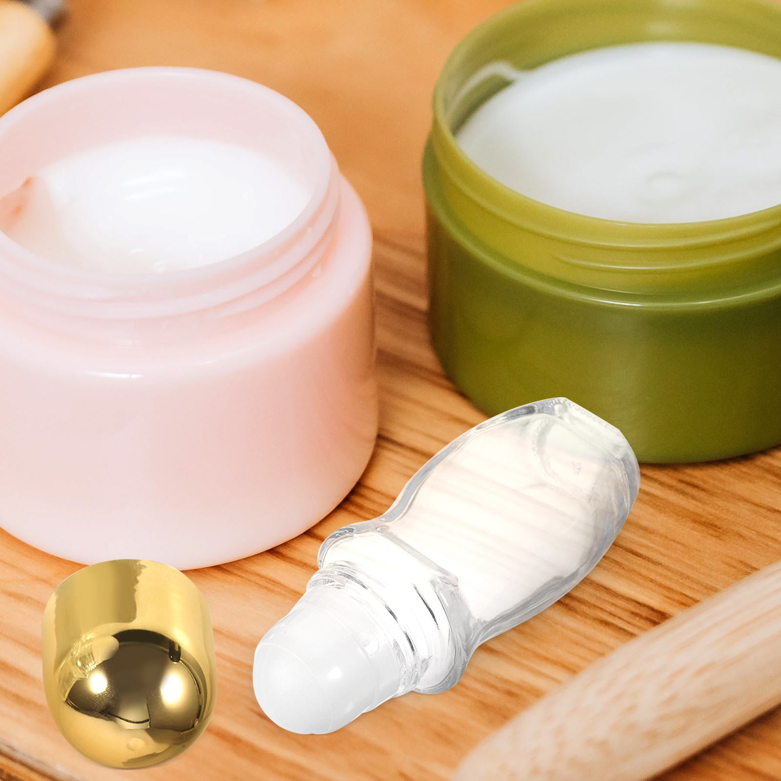 HEMOTON 8Pcs 30ML 50ML Glass Roller Bottles Essential Oil Bottles Empty Bottles Packaging Bottles Travel Bottles with Lid