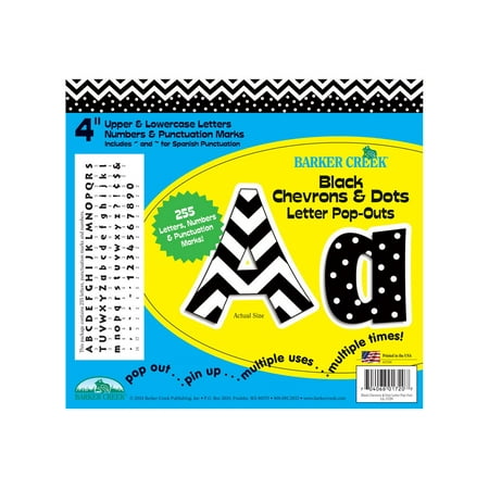 UPC: 0704068017207 | Barker Creek Black Chevron and Dots 4  Letter Pop-Outs  255 Characters