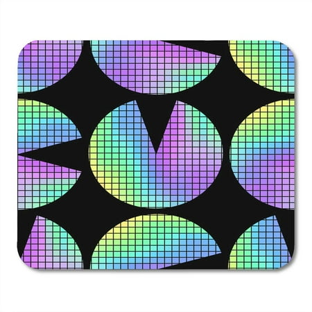 - KDAGR Abstract Colorful 80S Holographic Circles on Black in Minimalist Style Iridescent Figures 8 90S Aesthetic Mousepad Mouse Pad Mouse Mat 9x10 inch