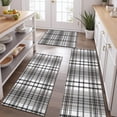 thumbnail image 2 of Black Gray and White Checkered Pattern Kitchen Rugs Sets Of 3,Kitchen Runner Rugs Non Skid Washable,Decorative Kitchen Floor Mats for Kitchen,Sink,Laundry,17"x30"+ 17"x47" + 17"x59", 2 of 6