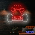 thumbnail image 4 of Handmadetneonsign Pet Grooming Open Neon Sign, Dog Paw Bone Led Sign, Dog Cat Shop Light Art, Pet Spa Wall Decor 80997, 4 of 5