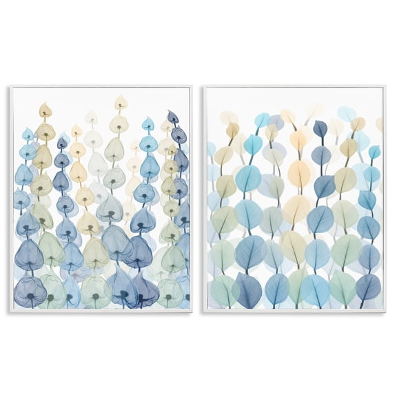 Stupell Industries Seaweed & Ocean Plants Pattern Abstract Painting White Framed Art Print Wall Art, 16 x 20, Set of 2