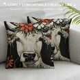 thumbnail image 3 of PRATYUS Cow Gifts for Cow Lover,Cow Farmhouse Throw Pillow Covers Cow Pillow Cases for Farmhouse Home Decor,Decorative Cow Pillows for Couch,Cow Print Pillow Covers 24x24in, 3 of 5