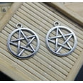 thumbnail image 3 of U8MO 20/50pc Retro Circle Pentagram Alloy Charms Pendant Jewelry Making DIY 26*21mm-20pcs, 3 of 8