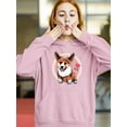 thumbnail image 2 of Corgi Smile I Heart Corgi Hoodie Women -Image by Shutterstock, Female 3X-Large, 2 of 4