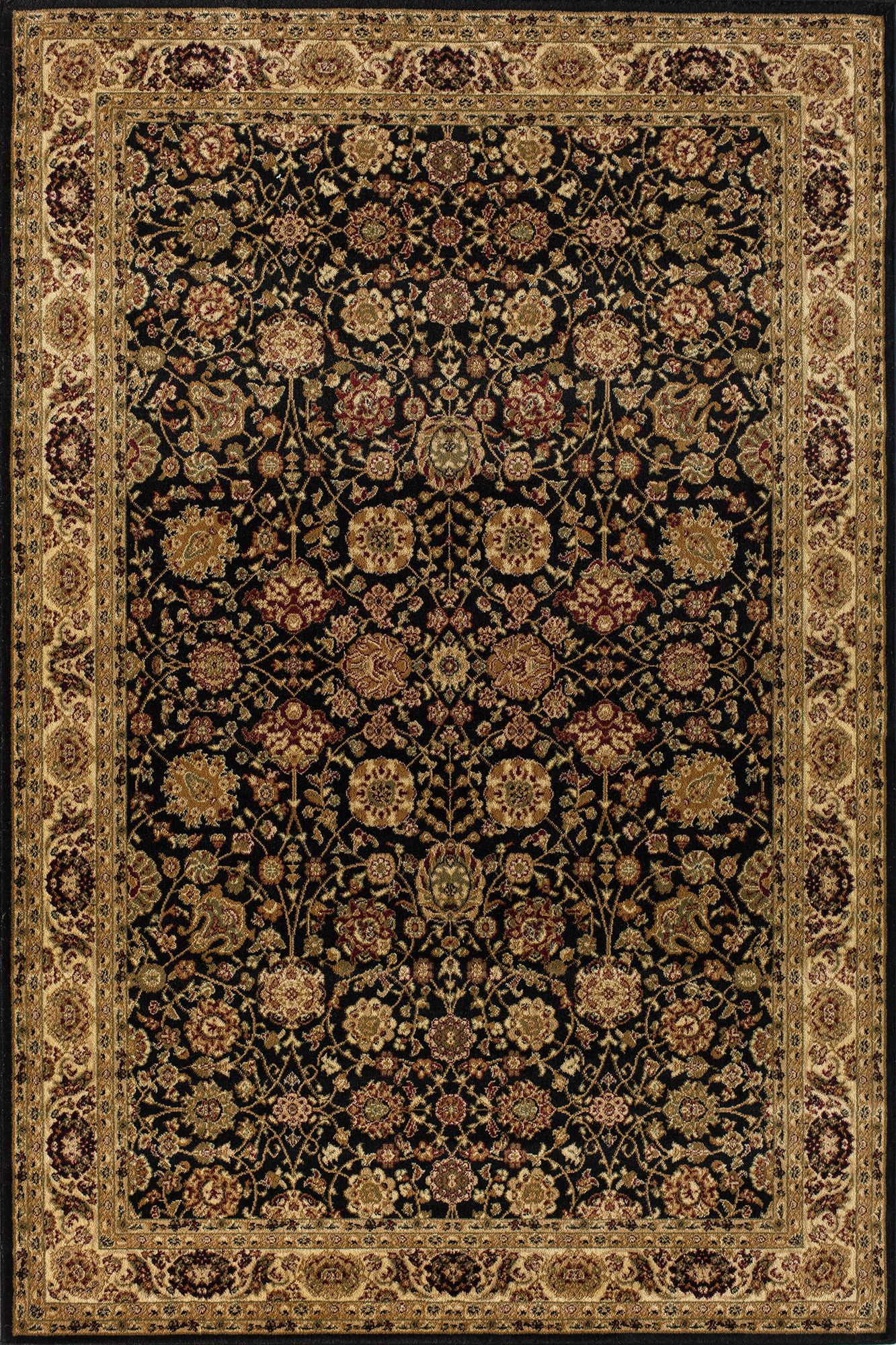 Rugs America Vista 1332-BLK Tabriz Black Oriental Traditional Black Area Rug, 3'11"x5'3"
