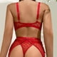thumbnail image 4 of Gibobby Ropa interior mujer sexy Conjunto de Liguero con Sujetador de Encaje, Lencería Elegante y Exquisita para Mujer para Noche de Bodas, Luna de Miel y Más(Rojo, XG), 4 of 5