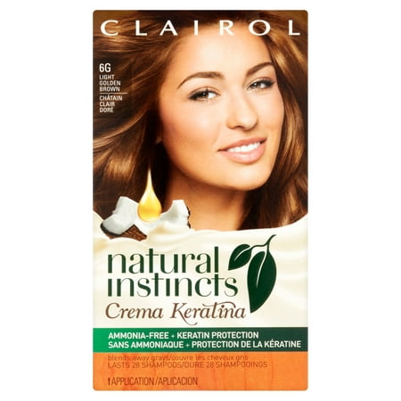 Clairol Natural Instincts Crema Keratina Kit Couleur des cheveux, 6G Crème caramel clair Golden Brown