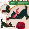 thumbnail image 2 of Christmas Puppy & Cat Shaped Wreath with Red Bow, Cute Dog Wreath with Snowflake Sign Ornament, Xmas Pet Wreath for Front Door Holiday Year Round Full Green Doggy Wreaths Garden Home Party Decor, 2 of 5