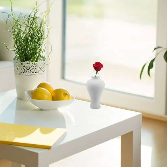 MLINS 2Pcs White Ceramic Bud Vases Bulk Boho Small Flower Vases White Ceramic Vases For Centerpieces For Dry Flowers Home Wedding Table Decor