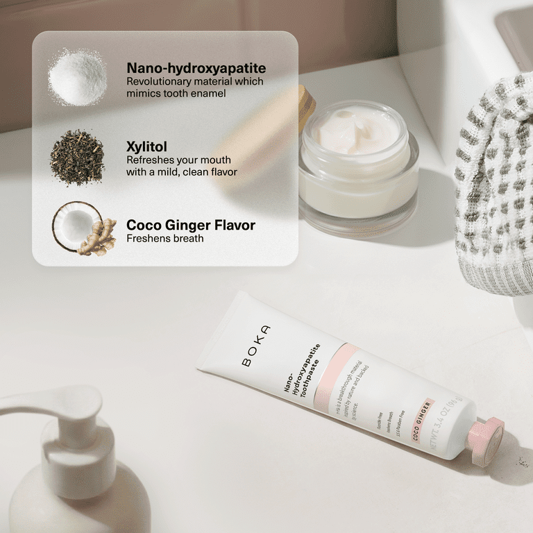 Boka, Fluoride Free Nano-Hydroxyapatite Toothpaste, Coco Ginger