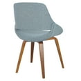 thumbnail image 4 of Fabrico Mid-Century Modern Dining/Accent Chair in Walnut and Blue Noise Fabric by LumiSource - Set of 2, 4 of 7