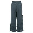 thumbnail image 3 of TRUBKH Linen Pants Women Plain Drawstring Trousers Elastic Ankle Pants Women Flowy Pants Paperbag Pant Long Trousers with Pockets Palazzo Pants Boho Bottoms Drop Crotch Harem Pants Navy L, 3 of 9