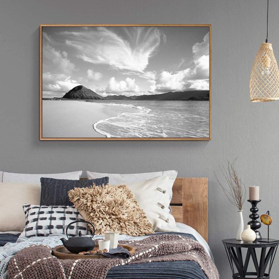 wall26 Framed Canvas Wall Art for Living Room, Bedroom Coast Line Canvas Prints for Home Decoration Ready to Hang - 16x24 inches