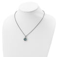 thumbnail image 4 of 925 Sterling Silver Necklace with Pendants Chain Shey Couture 14K Accent 18 Inch Antiqued Cushion Swiss Blue Topaz mm, 4 of 5