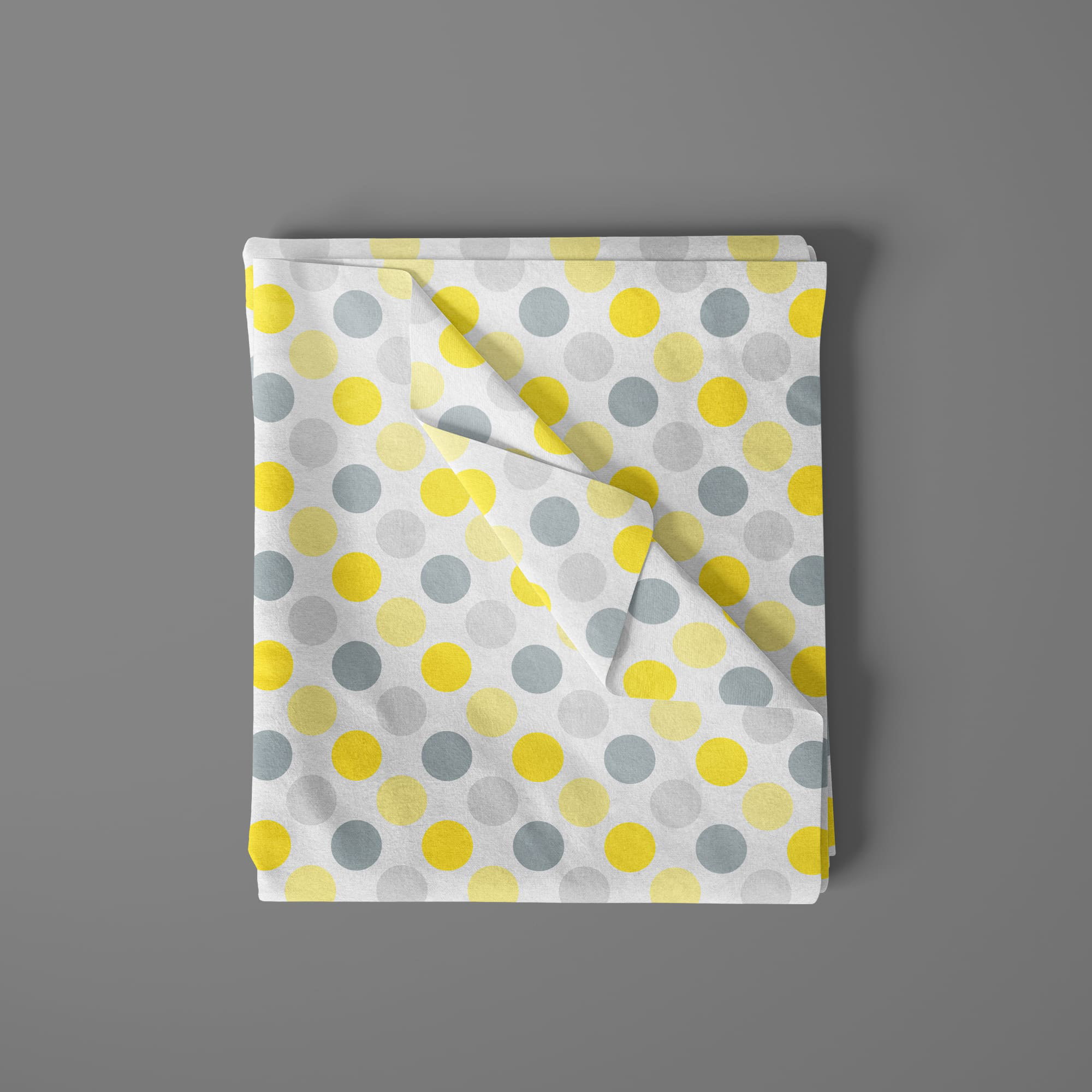 Mainstays 42" Light-weight Flannel Fabric Sweet Dots by the Yard, Gray/Yellow